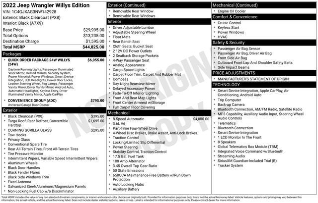 2022 Jeep Wrangler Willys 4x4