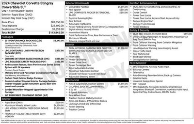 2024 Chevrolet Corvette Stingray 3LT