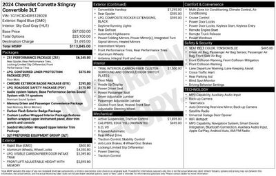 2024 Chevrolet Corvette Stingray 3LT