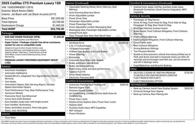 2025 Cadillac CT5 Premium Luxury