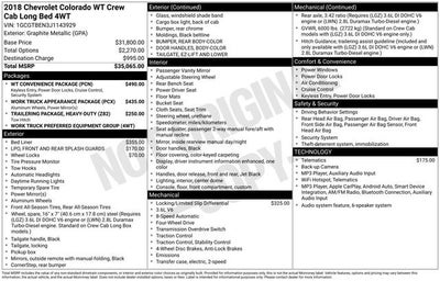 2018 Chevrolet Colorado 4WD Work Truck