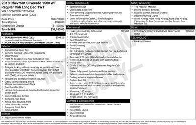 2018 Chevrolet Silverado 1500 Work Truck