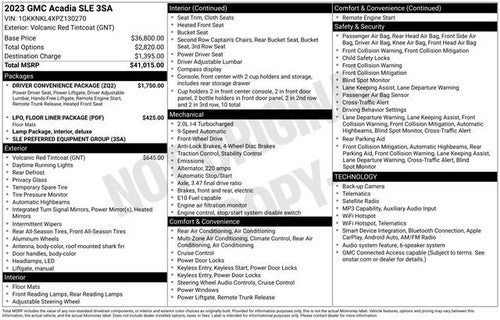 2023 GMC Acadia SLE