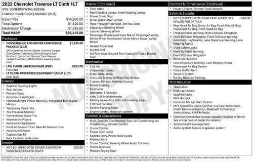 2022 Chevrolet Traverse LT Cloth