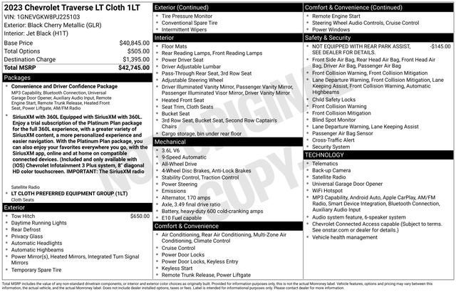 2023 Chevrolet Traverse LT Cloth