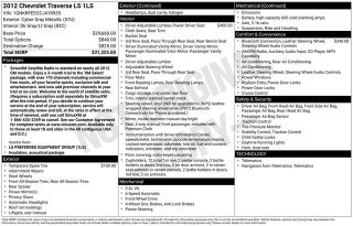 2012 Chevrolet Traverse LS