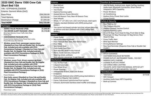 2020 GMC Sierra 1500 4WD Crew Cab Short Box