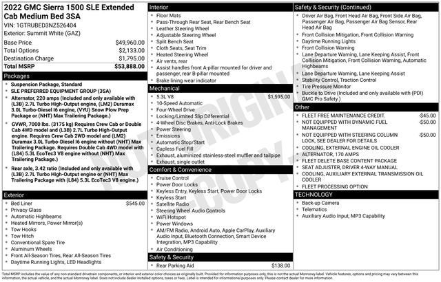2022 GMC Sierra 1500 SLE