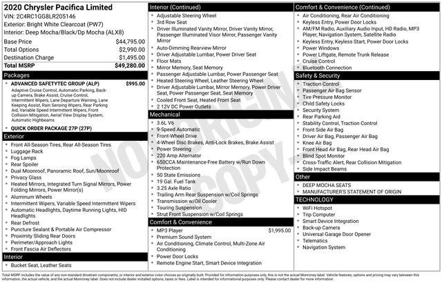 2020 Chrysler Pacifica Limited