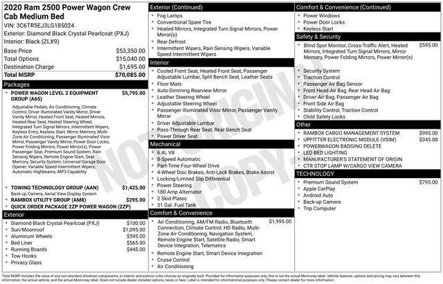 2020 RAM 2500 Power Wagon Crew Cab 4X4 6'4" Box