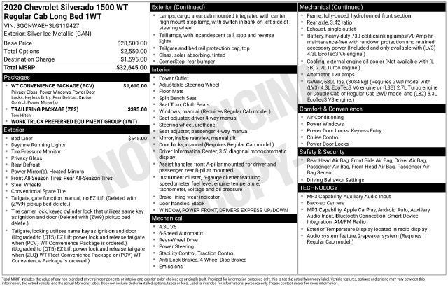 2020 Chevrolet Silverado 1500 Work Truck