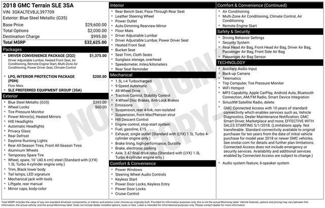 2018 GMC Terrain SLE