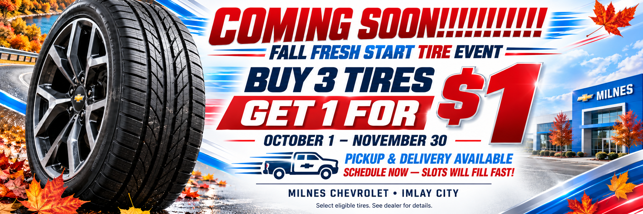 Coming soon! Tire sale Lapeer County Michigan -